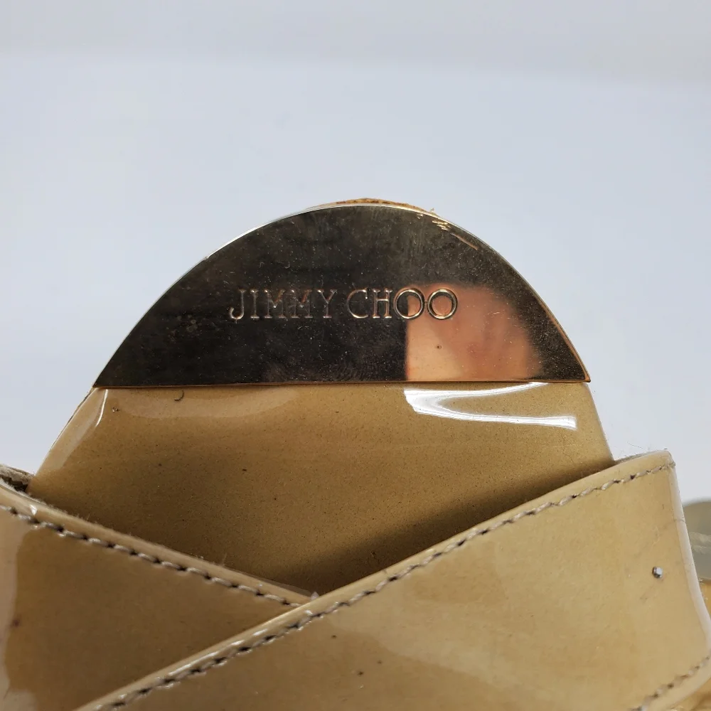 Jimmy Choo Nude Patent Wedges